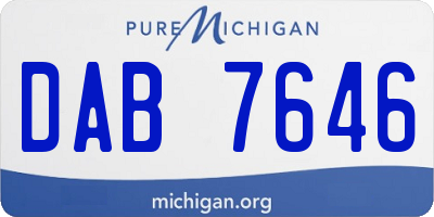 MI license plate DAB7646