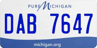MI license plate DAB7647