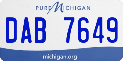 MI license plate DAB7649