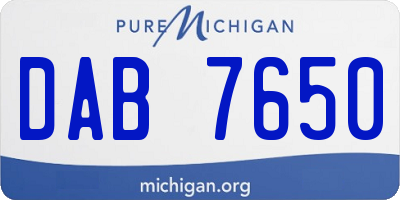 MI license plate DAB7650