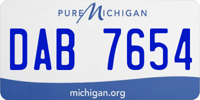 MI license plate DAB7654
