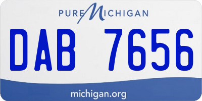 MI license plate DAB7656