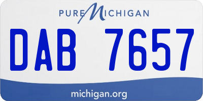 MI license plate DAB7657