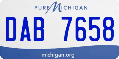 MI license plate DAB7658