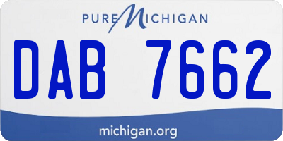 MI license plate DAB7662