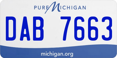 MI license plate DAB7663
