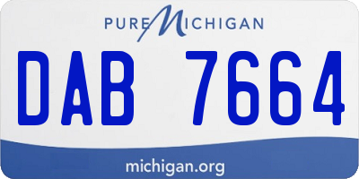 MI license plate DAB7664