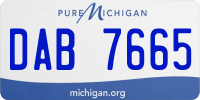 MI license plate DAB7665