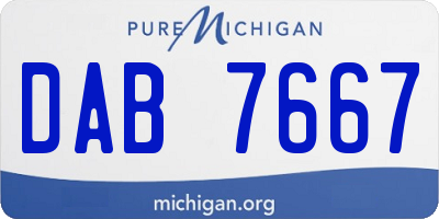 MI license plate DAB7667