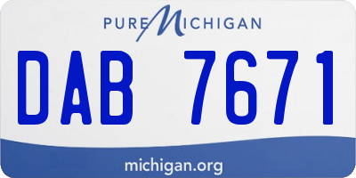 MI license plate DAB7671