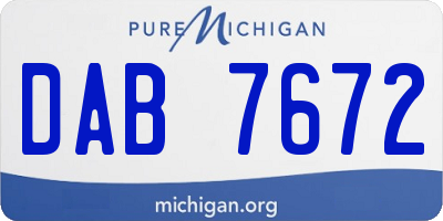 MI license plate DAB7672