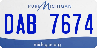 MI license plate DAB7674