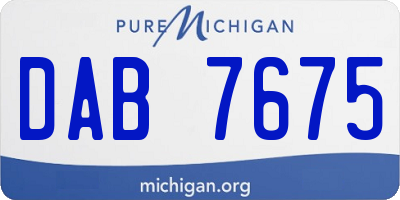 MI license plate DAB7675