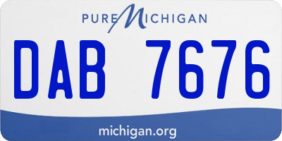 MI license plate DAB7676