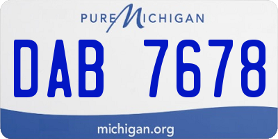 MI license plate DAB7678