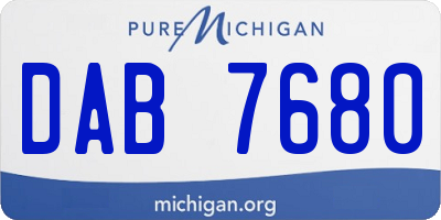 MI license plate DAB7680