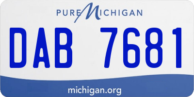 MI license plate DAB7681