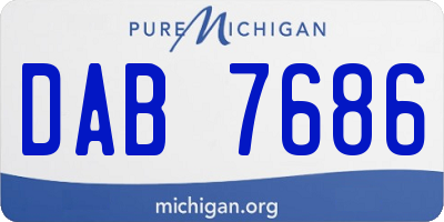 MI license plate DAB7686