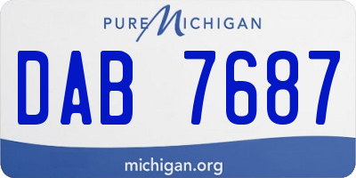 MI license plate DAB7687