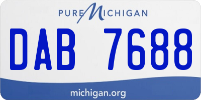 MI license plate DAB7688