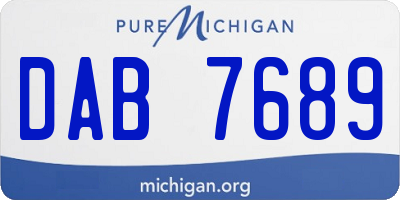 MI license plate DAB7689