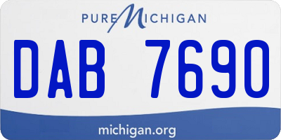 MI license plate DAB7690