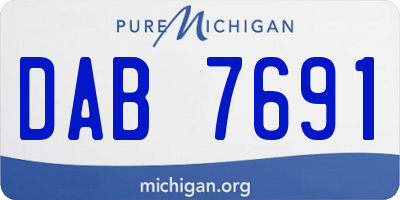 MI license plate DAB7691