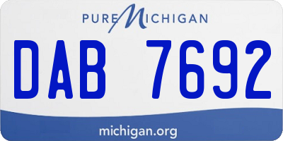 MI license plate DAB7692
