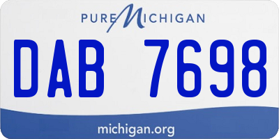 MI license plate DAB7698