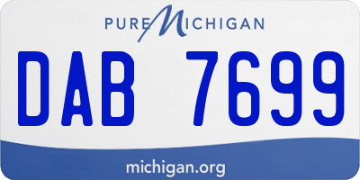 MI license plate DAB7699