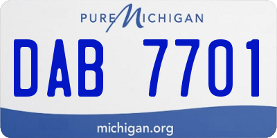 MI license plate DAB7701