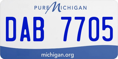 MI license plate DAB7705
