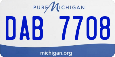 MI license plate DAB7708