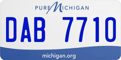 MI license plate DAB7710