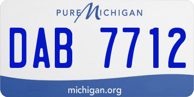 MI license plate DAB7712
