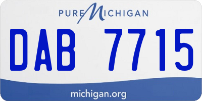 MI license plate DAB7715