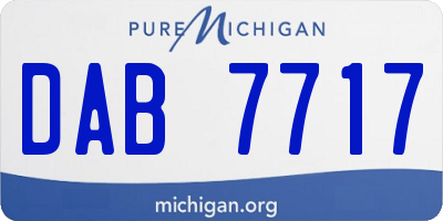 MI license plate DAB7717