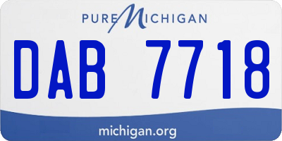 MI license plate DAB7718