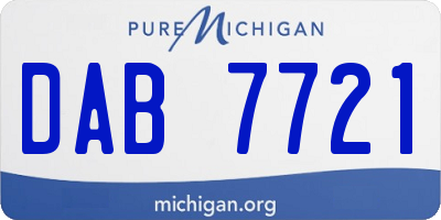 MI license plate DAB7721