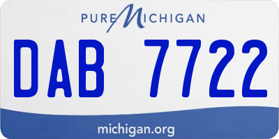 MI license plate DAB7722