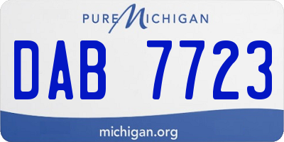 MI license plate DAB7723