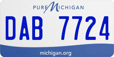 MI license plate DAB7724