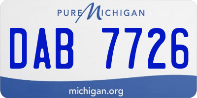 MI license plate DAB7726