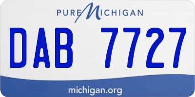 MI license plate DAB7727