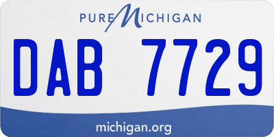 MI license plate DAB7729