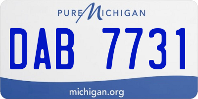MI license plate DAB7731