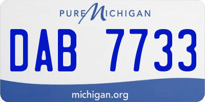 MI license plate DAB7733