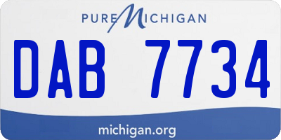 MI license plate DAB7734