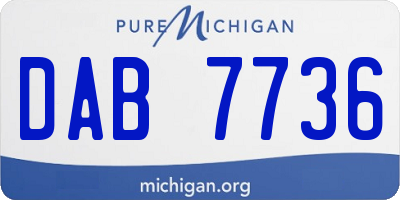 MI license plate DAB7736