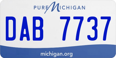 MI license plate DAB7737